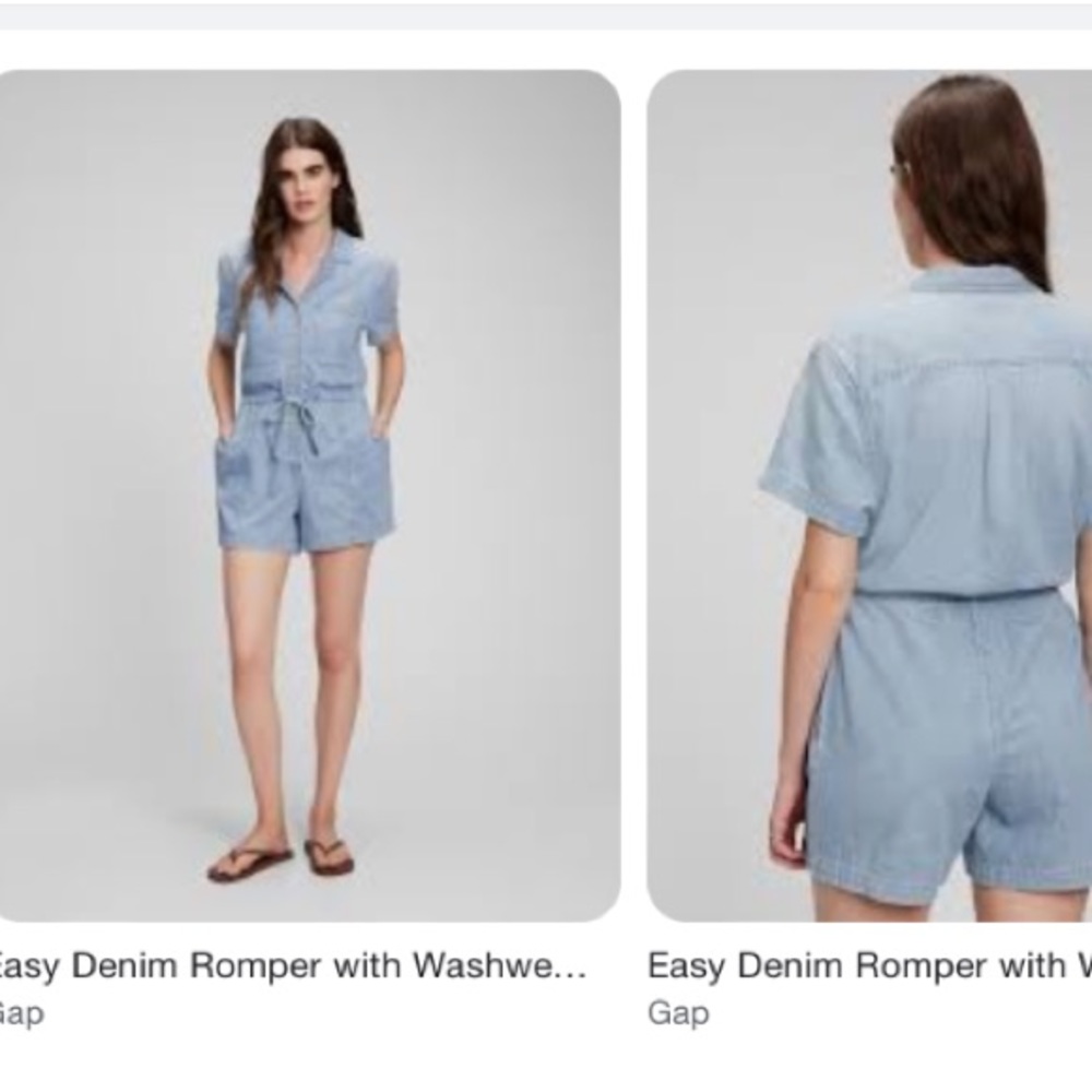 Gap easy denim romper with washwell, XS, NWT